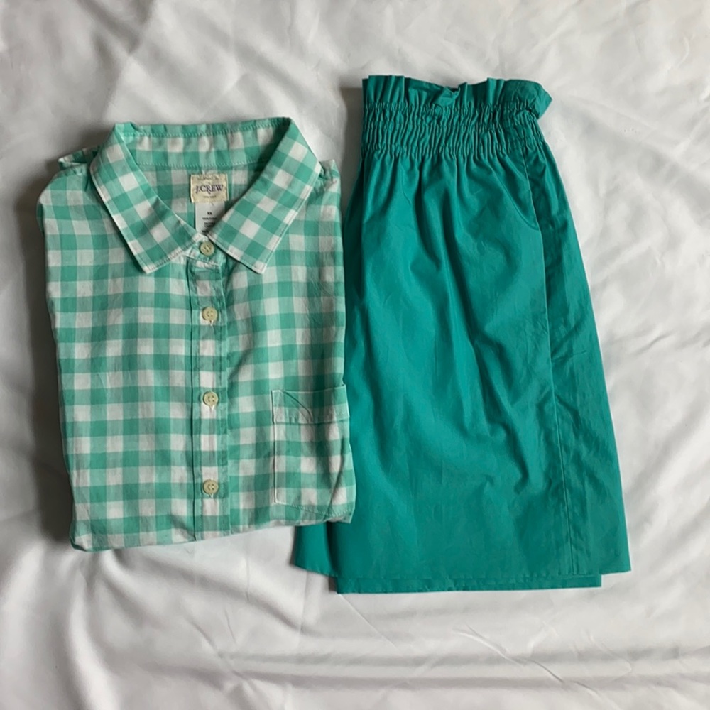 JCrew Factory cotton skirt in green
